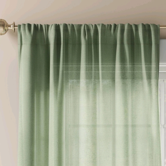 Threshold Green Farrah Light Filtering Window Single Curtain Panel NWT 63"x54" - Picture 2 of 7